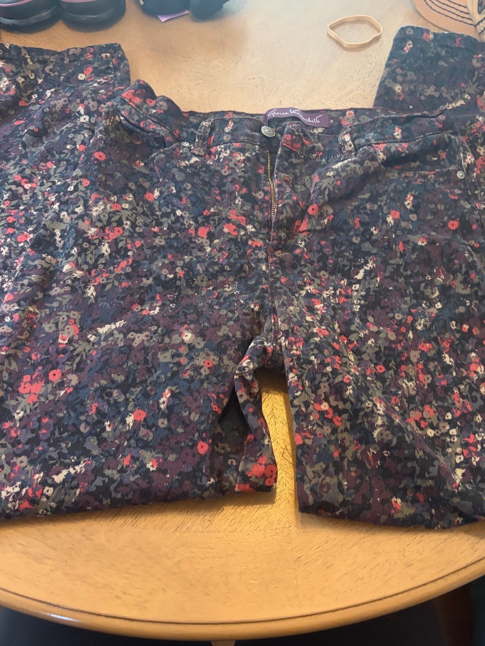 Gloria Vanderbilt Purple Floral Skinny Jeans